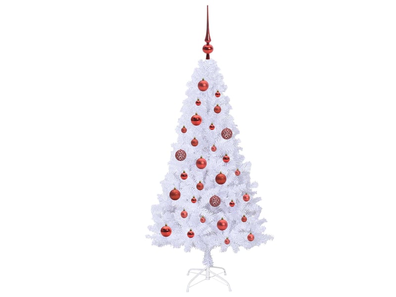  Sapin de noël - arbre de noël artificiel blanc 120 cm pvc et acier  - Conforama D