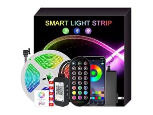 Ruban led 20m, bande 5050 rgb, lumineuse flexible multicolore avec télécommande 24 touches