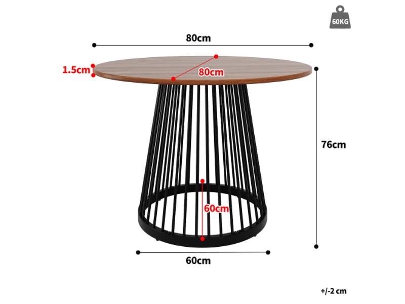  Ensemble table à manger avec chaises, ensemble repas 5 pièces moderne, table de cuisine ronde diamètre 80 cm avec 4 chaises, mobilier pour salle à manger  - Conforama C