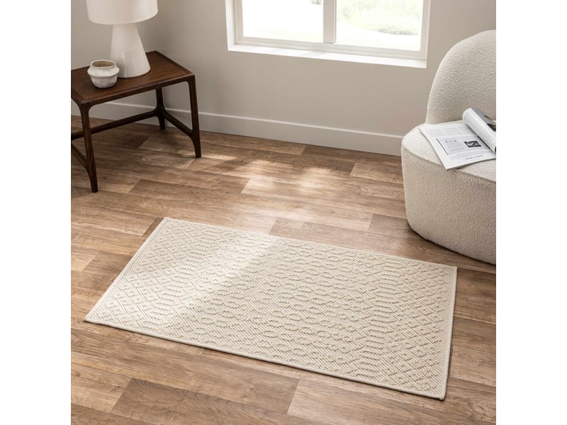  Tapis tissé en relief sinata 60x110cm naturel  - Conforama D