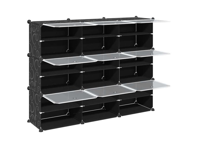  Cubes de rangement 9 pcs avec portes noir pp shl9755  - Conforama E
