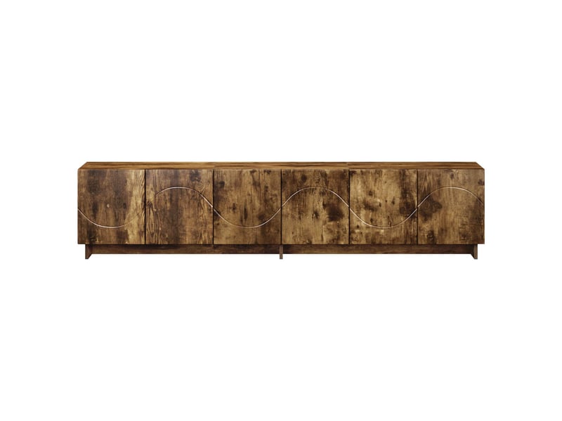  Meuble tv, banc tv 180x34,5x40 cm chêne fumé bois d'ingénierie shl66001  - Conforama D