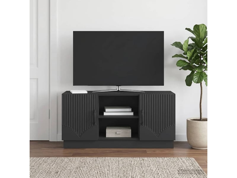  Meuble tv - banc tv - meuble de rangement 102 x 34,5 x 47 cm noir bois d'ingénierie  - Conforama D