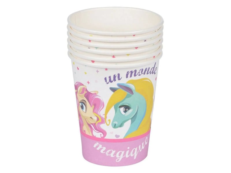  Lot de 6 gobelets en carton monde magique poney  - Conforama A