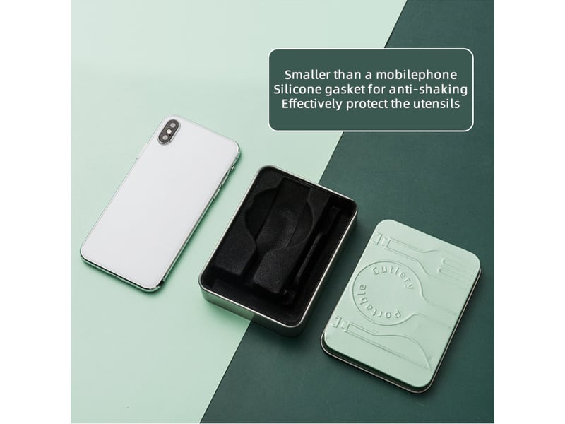  Ensemble de 4 couverts en acier inoxydable 304, détachables, portables réutilisables avec boîte, coupe-biscuits, cuillère, baguettes  - Conforama B