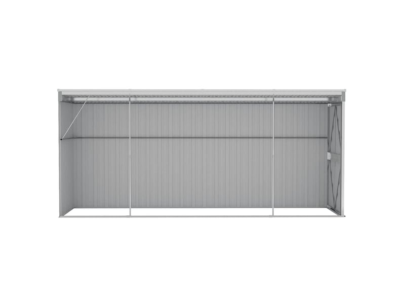 Abri de jardin mural gris 118x382x178 cm acier galvanisé - Conforama E