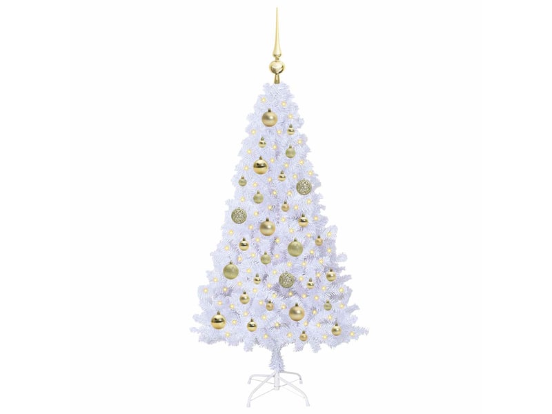  Sapin de noël artificiel, arbre de noël blanc 120 cm pvc et acier shl1824  - Conforama C
