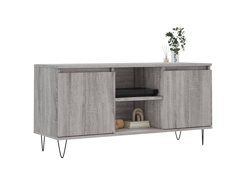  Meuble tv - banc tv - meuble de rangement sonoma gris 104x35x50 cm bois d'ingénierie  - Conforama C