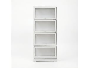 Vitrine coloris blanc 4 étagère(s) <strong>DESMIU</strong> <strong></strong> - 59 cmx139 cm