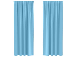 Lot de 2 rideaux occultants, rideaux black-out avec anneaux bleu clair 260 x 140 cm cf44597