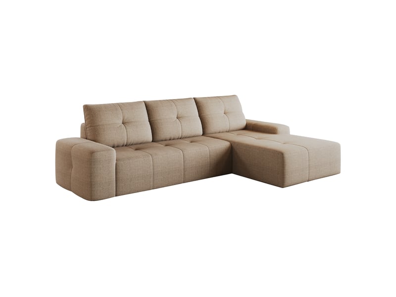  Canapé d’angle 3 places en tissu kaki 262x172x82 cm  - Conforama E