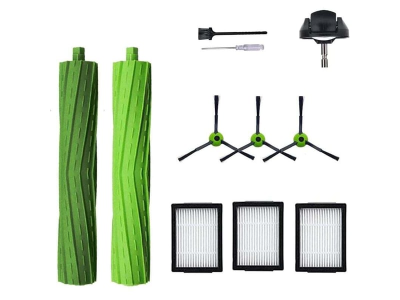  Enowelir kit aspirateur irobot roomba série jie, brosses rouleau caoutchouc + filtres + roue avant + brosses latérales  - Conforama A