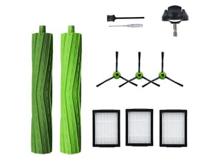 Enowelir kit aspirateur irobot roomba série jie, brosses rouleau caoutchouc + filtres + roue avant + brosses latérales