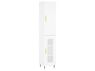 Buffet haut - bahut - meuble de rangement blanc 34,5x34x180 cm bois d'ingénierie
