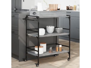 Desserte de cuisine, chariot de rangement sonoma gris 81,5x41x92,5cm bois d'ingénierie
