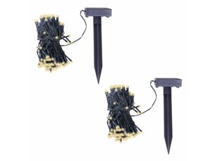 Guirlande lumineuse, éclairage de noël solaire led 2 pcs blanc chaud cf62454