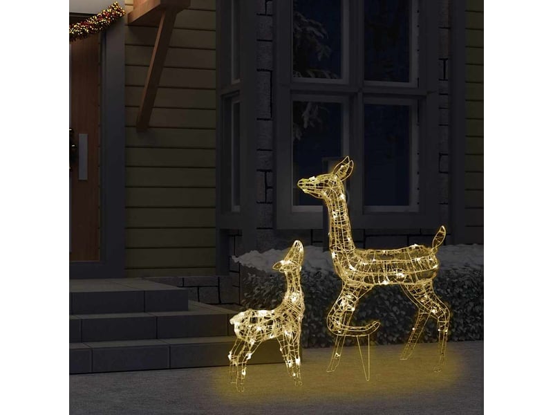  Famille de rennes de décoration, éclairage de noël acrylique 160 led blanc chaud cf62031  - Conforama C
