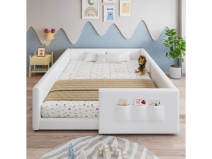 Lit simple 140x200 cm <strong></strong>  <strong></strong> coloris blanc