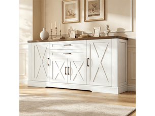 Buffet 4 porte(s) 2 tiroir(s) - 160 cm coloris blanc