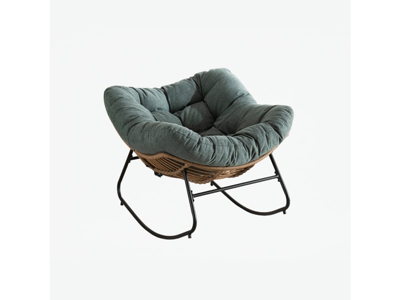  Chaise à bascule 95x107x83 cm structure métallique vert  - Conforama B