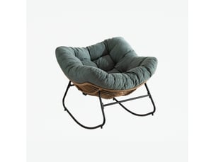 Chaise à bascule 95x107x83 cm structure métallique vert