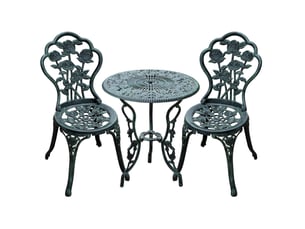 Ensemble bistro de jardin 60x60x69 cm style ancien métal vert