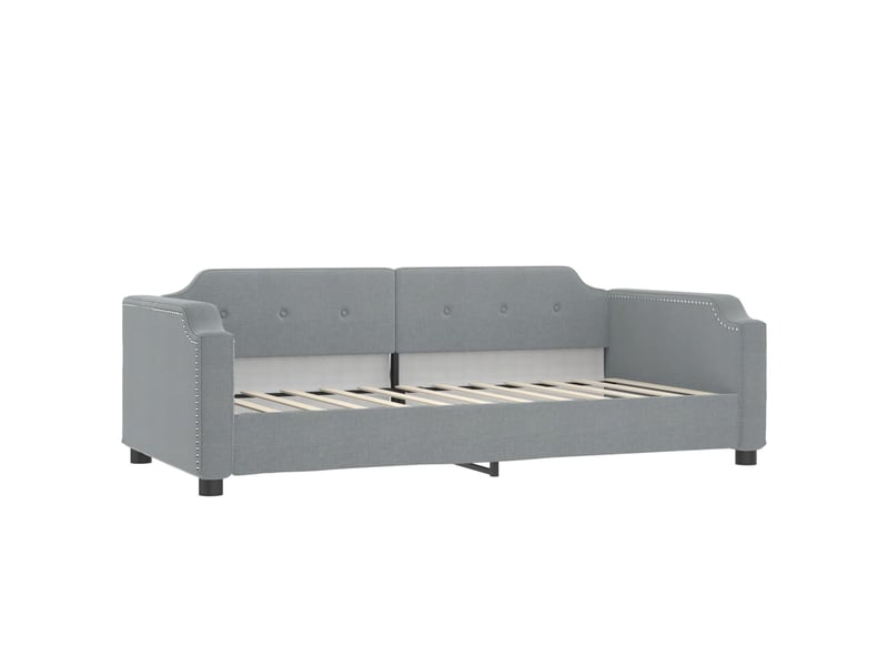  Lit simple- lit adulte -  lit de jour avec gigogne sans matelas gris clair 100x200 cm  - Conforama D