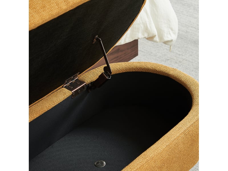  Banc de rangement 110 x 40 x 42 cm jaune en chenille, coffre ventilé avec pieds antidérapants pour entrée  - Conforama E