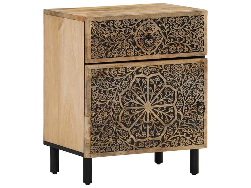  Table de chevet - cabinet de chevet - table de nuit 50x33x60 cm bois de manguier massif  - Conforama A