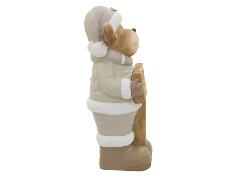  Ecd germany figurine d'élan de noël avec éclairage led, décoration d'intérieur renne avec bonnet écharpe et panneau welcome, 76 cm, fonctionne à piles, statuette décorative en magnésie, marron-blanc ECD Germany GmbH - Conforama E