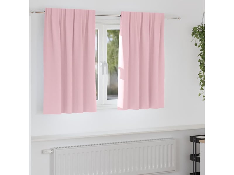 Lot de 2 rideaux occultants, rideaux black-out avec anneaux rose bébé 140 x 140 cm cf44744 - Conforama B
