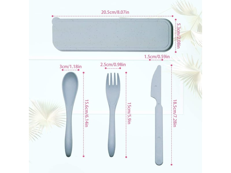  Ensemble de couverts de voyage avec étui, 2 ensembles de couverts de camping portables, réutilisables, cuillère, fourchette, couteaux OGS005967LL - Conforama B