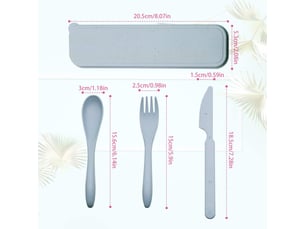 Ensemble de couverts de voyage avec étui, 2 ensembles de couverts de camping portables, réutilisables, cuillère, fourchette, couteaux