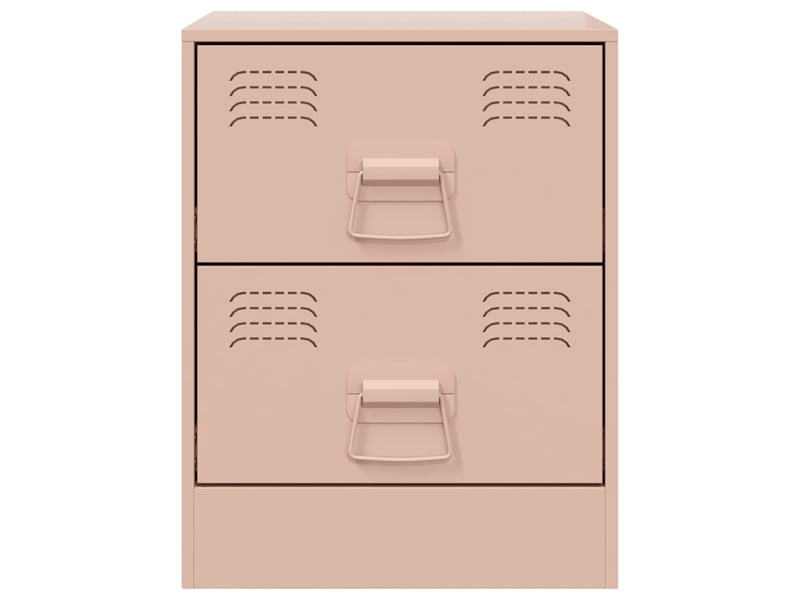  Vidaxl tables de chevet rose en acier lot de 2 tables de nuit 34,5x39x44 cm chambre à coucher  - Conforama D