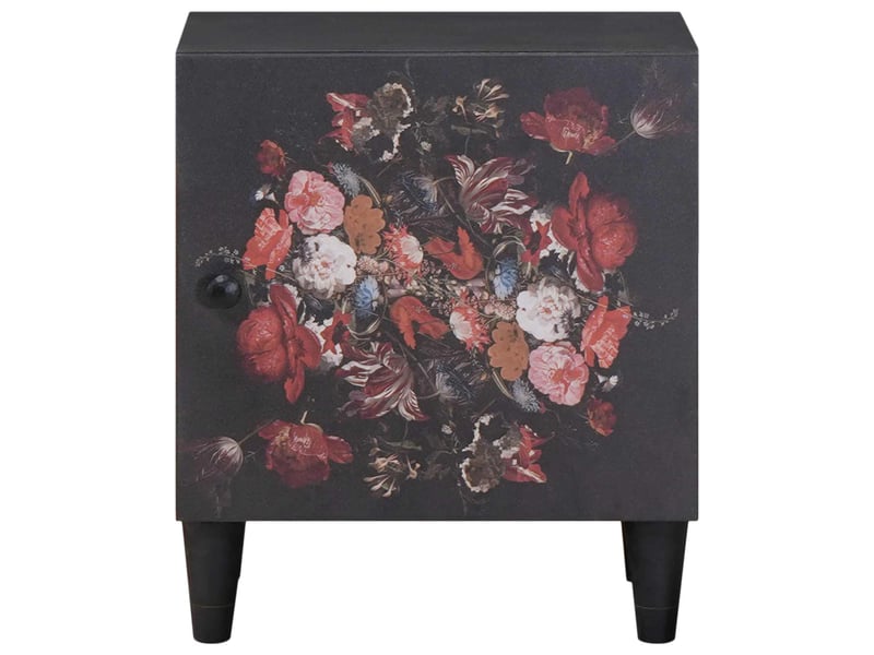  Table de chevet - cabinet de chevet - table de nuit avec porte 2 pc noir 40 x 33 x 46 cm  - Conforama B