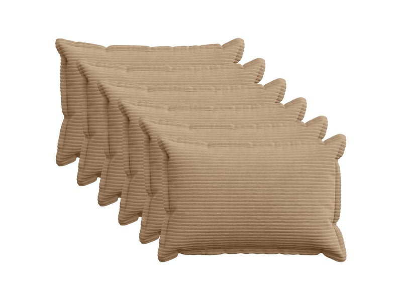 Lot de 6 housses de coussin houten marron 40 x 60 cm velours côtelé cf49848 - Conforama B