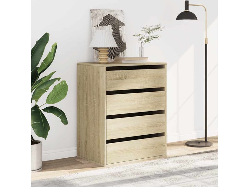  Commode chambre adulte, commode d'angle chêne sonoma 60x41x76 cm bois d'ingénierie  - Conforama C