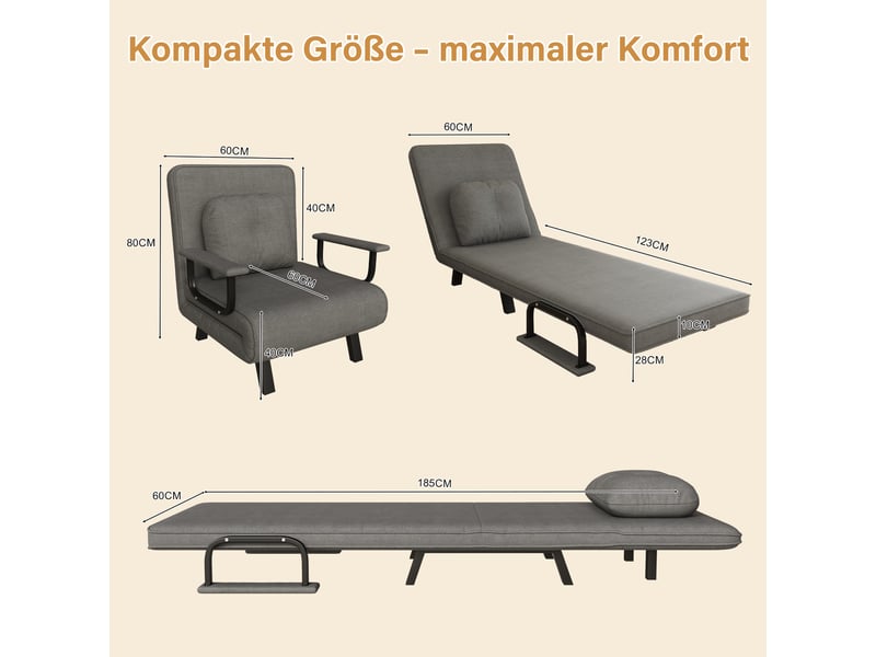  Fauteuil de relaxation 185 cm fonction lit, dossier 5 positions  - Conforama W