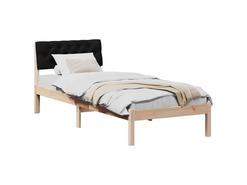  Lit simple- lit adulte -  cadre de lit marron et noir 80 x 200 cm bois massif en pin  - Conforama B
