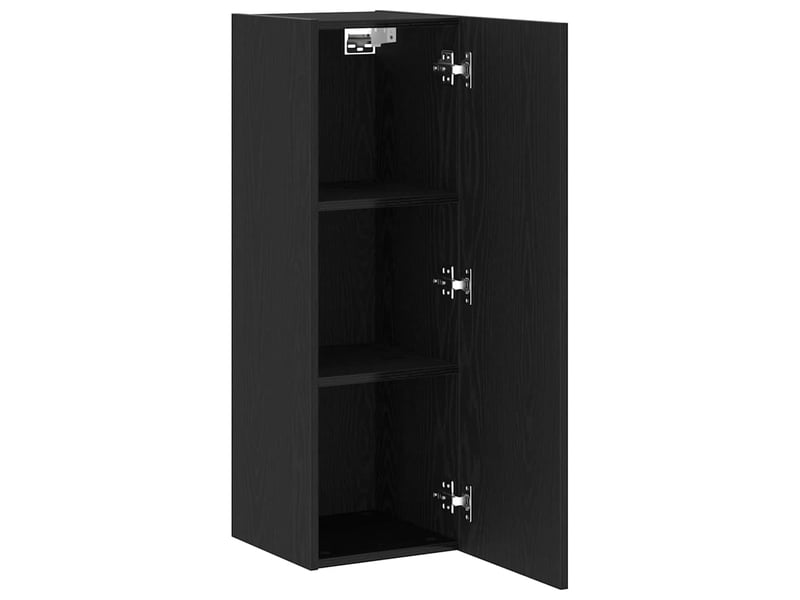  Meuble tv - banc tv - meuble de rangement mural 30,5 x 30 x 90 cm chêne noir bois d'ingénierie  - Conforama E