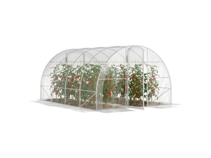 Serre tunnel 4 x 3 x 2 m avec 2 portes, serre de jardin avec toit arrondi pour la culture des plantes, transparente