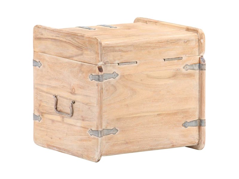  Coffre de rangement 40x40x40 cm bois d'acacia solide shl55275  - Conforama E