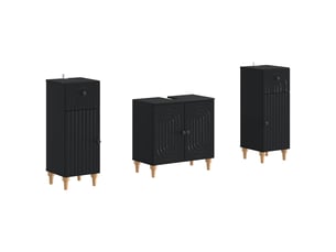 Ensemble de meuble de salle de bain 3 pièces alkmaar noir cf63305