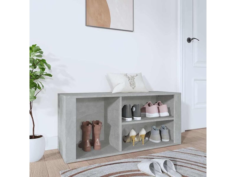  Meuble à chaussure, armoire à chaussures gris béton 100x35x45 cm bois d'ingénierie  - Conforama B