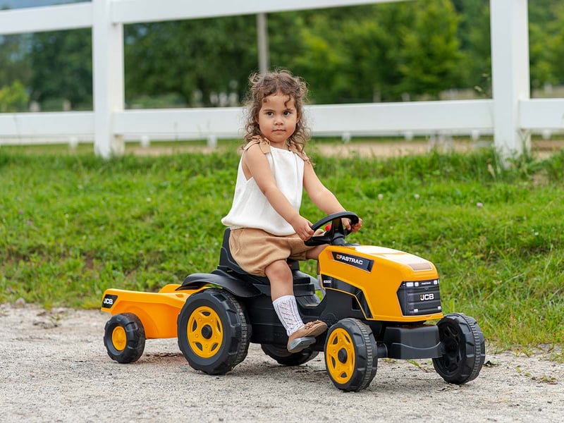 Tracteur enfant jcb avec remorque 2 à 6 ans - falk - Conforama E