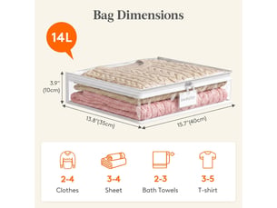 Lot de 2 bacs de rangement pliables en non-tissé beige avec fenêtre – organiseur pour vêtements et dressing
