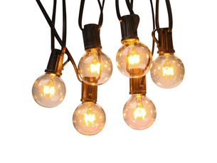 Guirlande lumineuse pour extérieur, 9,6 m, 25 ampoules g40, idéale pour jardin, chambre à coucher, bar, balcon, fête et patio.