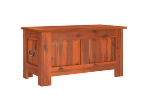 Coffre de rangement avec couvercle marron bois massif d'acacia shl8381