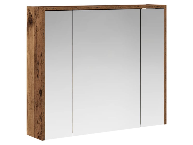  Armoire miroir de salle de bain, cabinet de salle de bain bois ancien 73,5 x 16 x 62,5 cm cf65148  - Conforama A