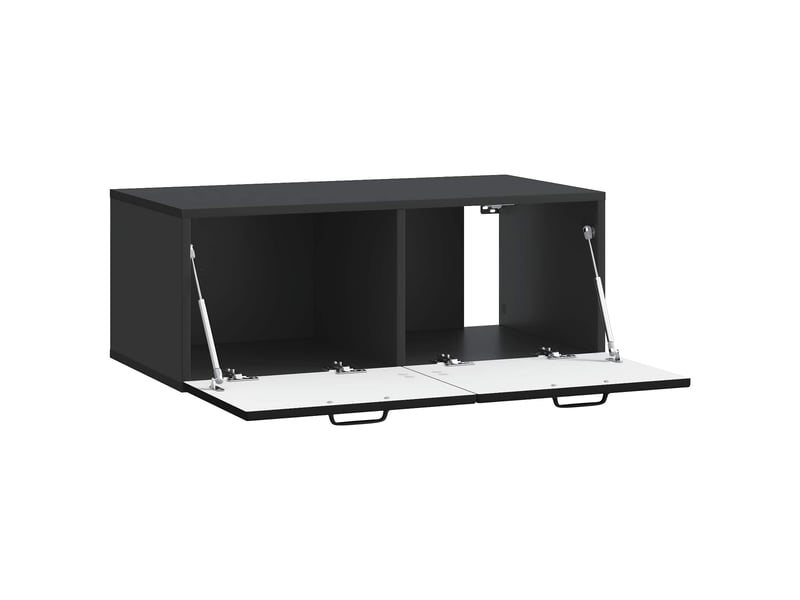  Meuble tv - banc tv - meuble de rangement mural noir 78,5 x 41 x 30 cm bois d'ingénierie  - Conforama E